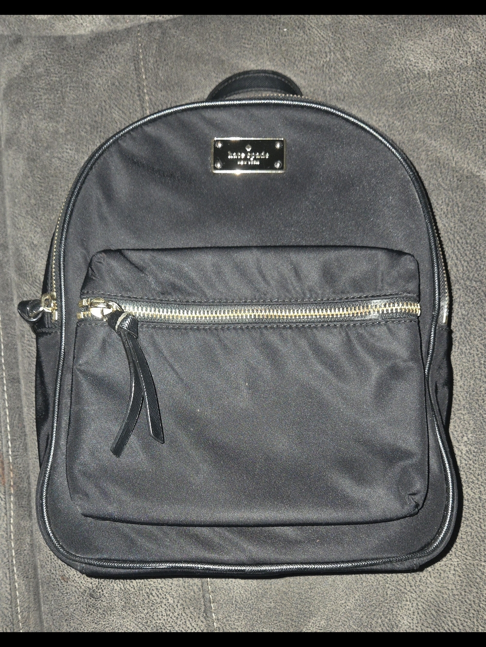 kate spade Black Nylon Mini Backpack with Gold Hardware